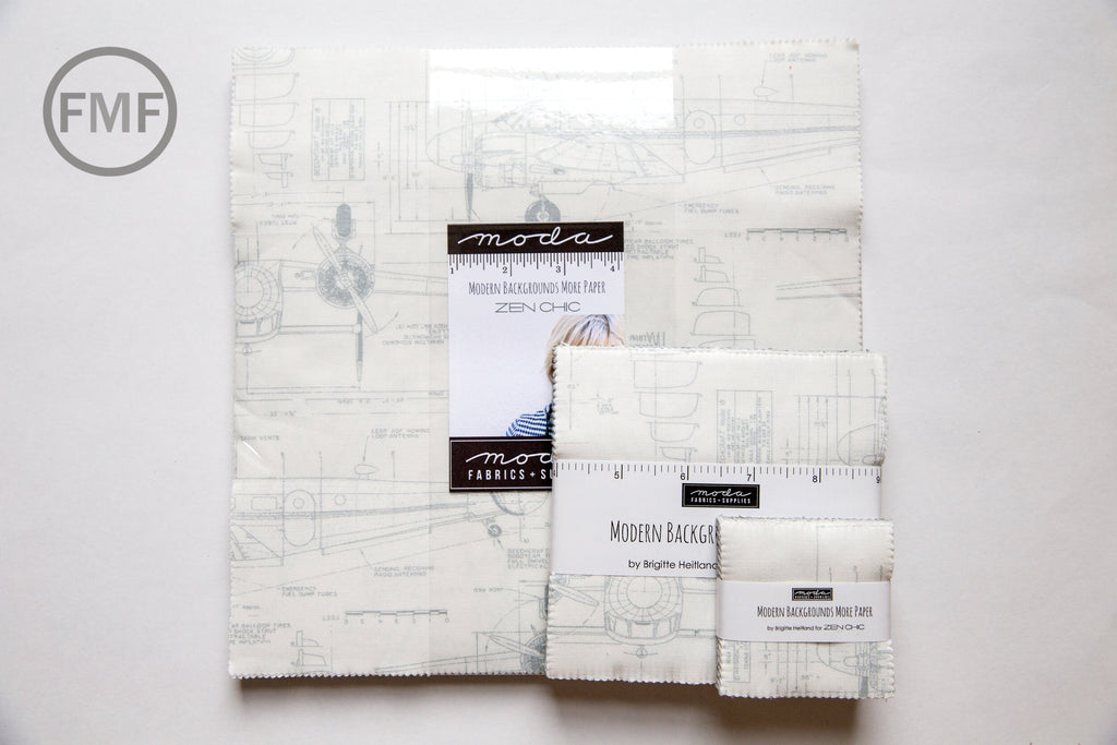 Modern Backgrounds More Paper Candy Pack, Mini Charm Pack, Brigitte Heitland, Zen Chic, Moda Fabrics, 1670MC