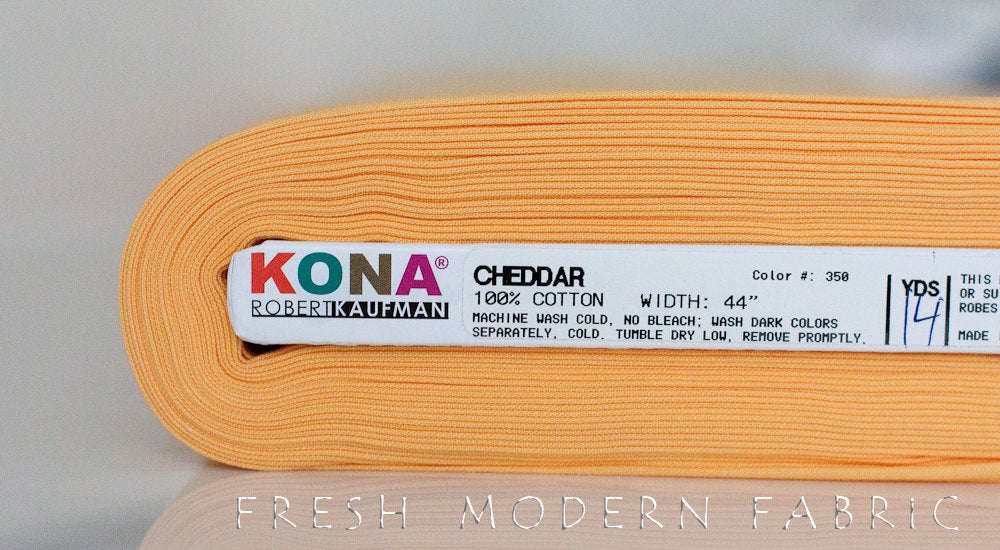 Cheddar Kona Cotton Solid Fabric from Robert Kaufman, K001-350