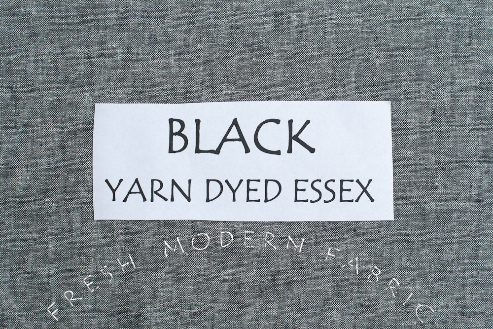 BLACK Yarn Dyed Essex, Linen and Cotton Blend Fabric from Robert Kaufman, E064-1019
