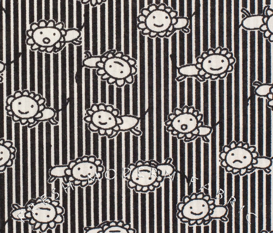 Happy Lion Pinstripe from Petit Joli for Kei Fabric, 100% Cotton Voile Fabric