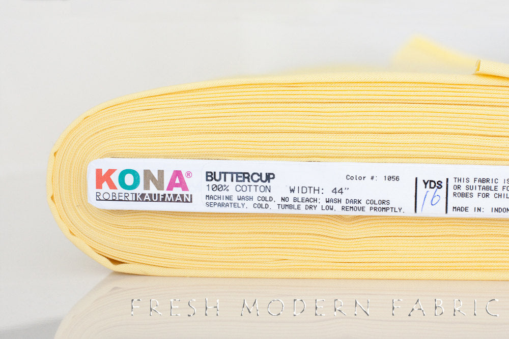 Buttercup Kona Cotton Solid Fabric from Robert Kaufman, K001 1056