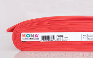 Coral Kona Cotton Solid Fabric from Robert Kaufman, K001-1087