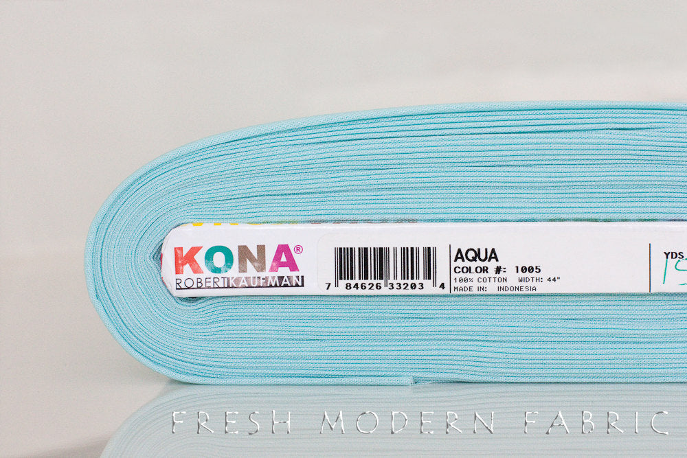 Aqua Kona Cotton Solid Fabric from Robert Kaufman, K001-1005