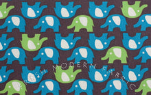 Load image into Gallery viewer, Trefle Elephants, Kokka Fabrics, Japanese Import, Cotton and Linen Blend Fabric
