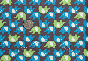 Trefle Elephants, Kokka Fabrics, Japanese Import, Cotton and Linen Blend Fabric
