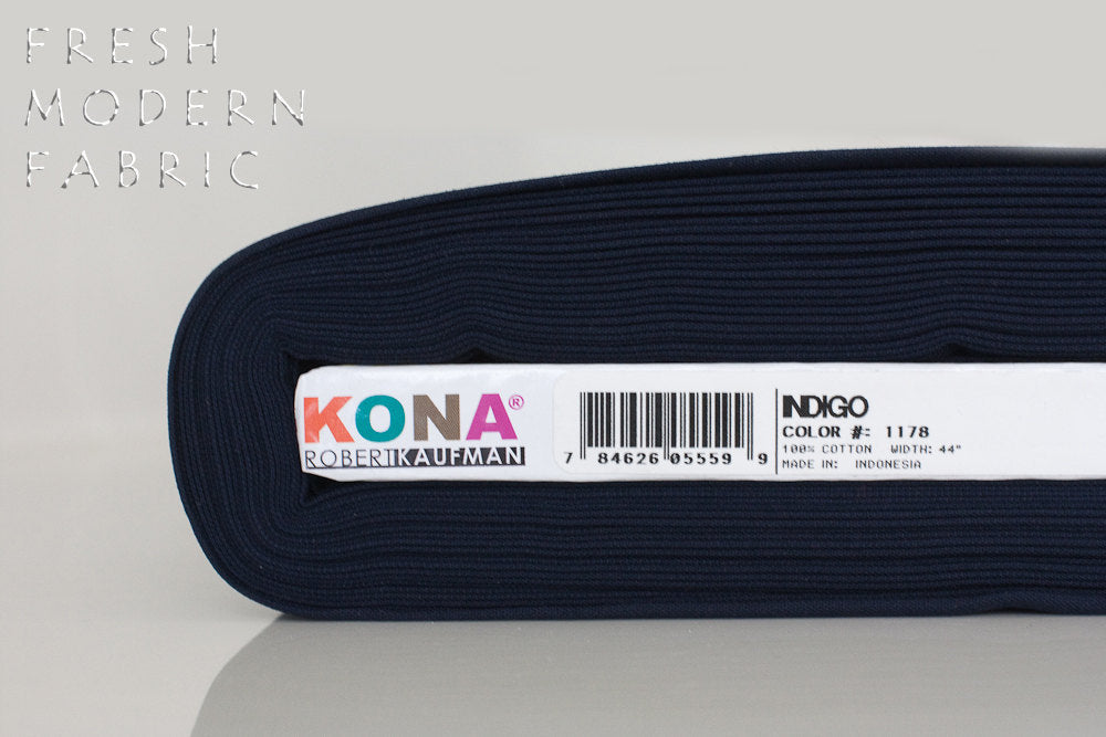 Indigo Kona Cotton Solid Fabric from Robert Kaufman, K001-1178