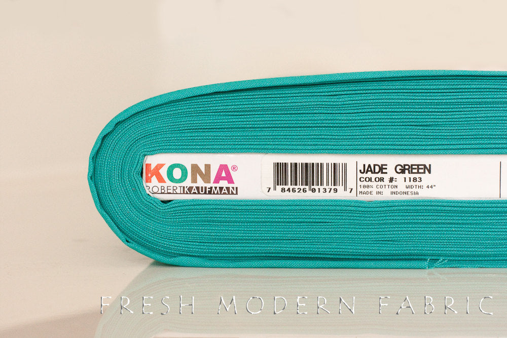 Jade Green Kona Cotton Solid Fabric from Robert Kaufman, K001-1183