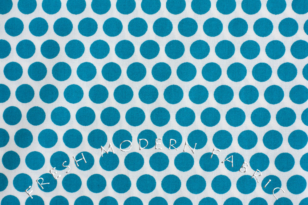 Mod Basics Dots in Teal Blue, Jay-Cyn Designs, Birch Fabrics, 100% Certified Organic Cotton