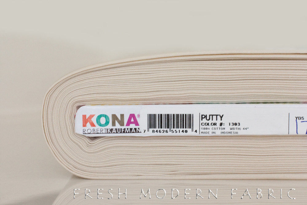 Putty Kona Cotton Solid Fabric from Robert Kaufman, K001-1303
