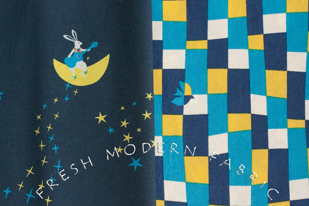 Cotorienne Yurari in Blue, Anyan for Yuwa Fabric, 100% Cotton Fabric