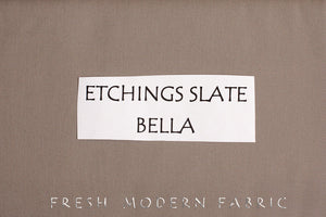 Etchings Slate Bella Cotton Solid Fabric from Moda, 9900 170