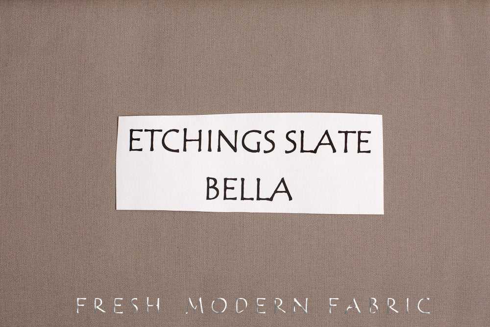 Etchings Slate Bella Cotton Solid Fabric from Moda, 9900 170