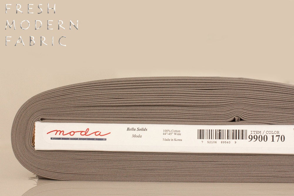 Etchings Slate Bella Cotton Solid Fabric from Moda, 9900 170