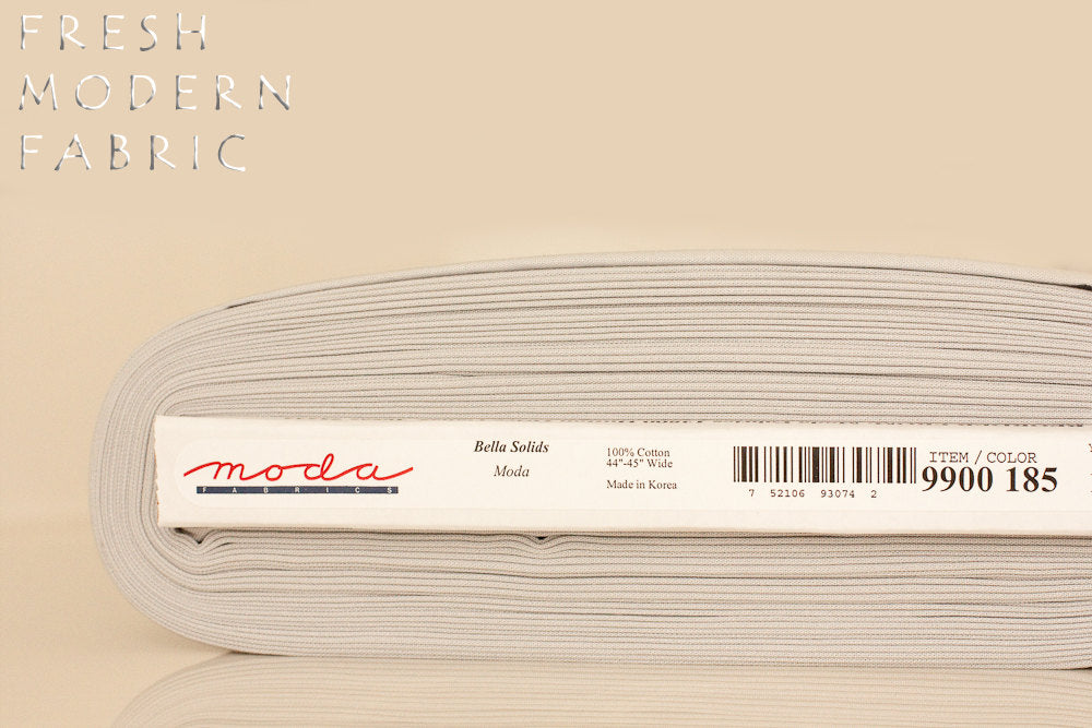 Zen Grey Bella Cotton Solid Fabric from Moda, 9900 185