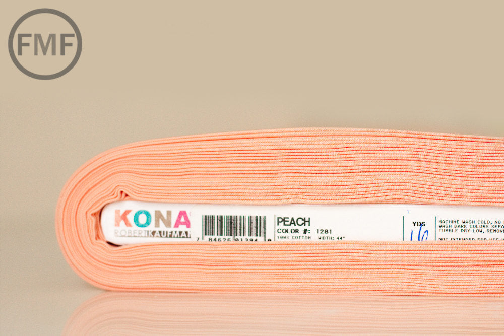 Peach Kona Cotton Solid Fabric from Robert Kaufman, K001-1281