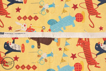 Load image into Gallery viewer, Big Top in Yellow, Circus by Nancy Wolff for Kokka Fabrics, Cotton/Linen Blend Fabric
