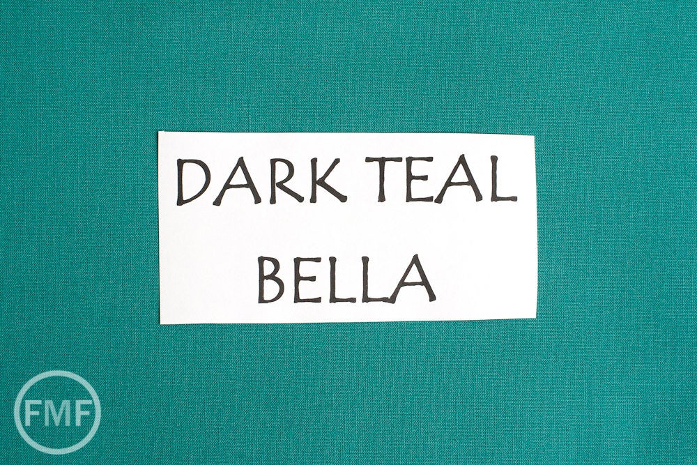 Dark Teal Bella Cotton Solid Fabric from Moda, 9900 110