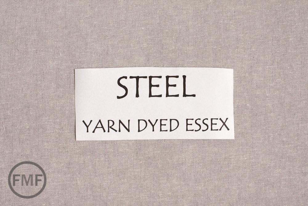 STEEL Yarn Dyed Essex, Linen and Cotton Blend Fabric from Robert Kaufman, E064-91