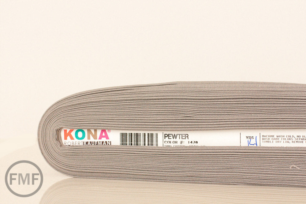 Pewter Kona Cotton Solid Fabric from Robert Kaufman, K001-1470