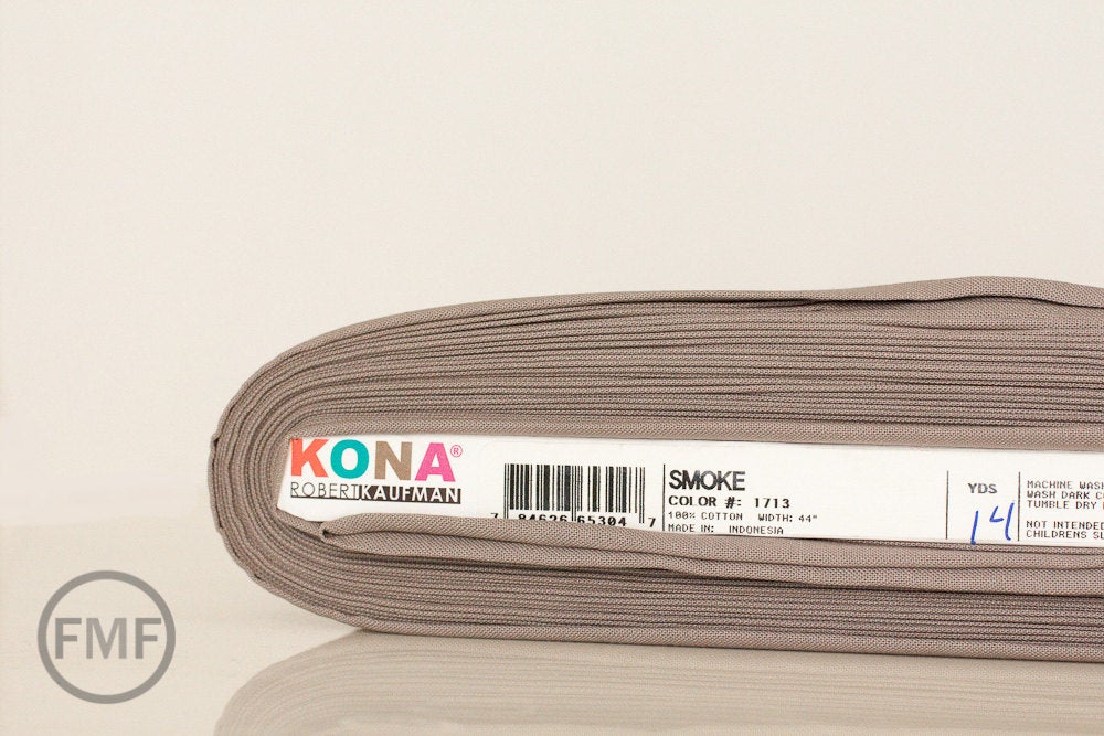 Smoke Kona Cotton Solid Fabric from Robert Kaufman, K001-1713