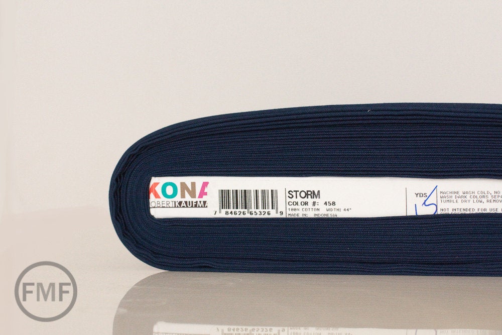 14-Inch End of Bolt Remnant Storm Kona Cotton Solid Fabric from Robert Kaufman, K001-458