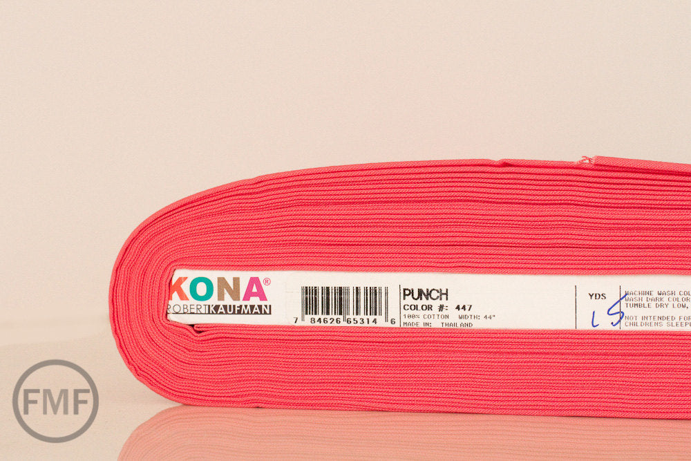 Punch Kona Cotton Solid Fabric from Robert Kaufman, K001-447