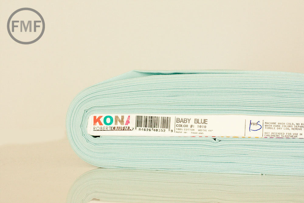 Baby Blue Kona Cotton Solid Fabric from Robert Kaufman, K001-1010