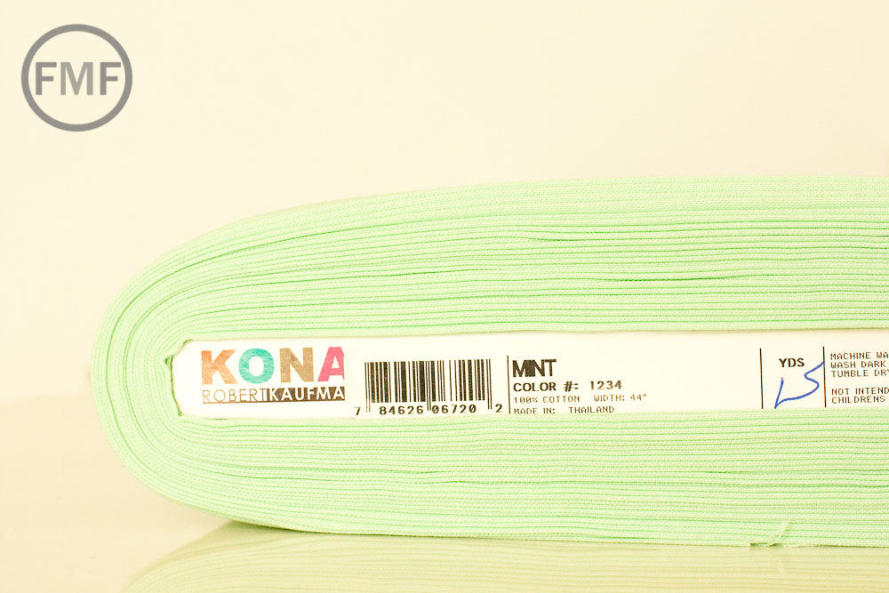 Mint Kona Cotton Solid Fabric from Robert Kaufman, K001-1234
