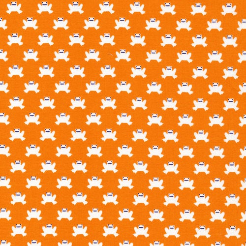 Lotus Pond Hopping Along in Orange, Rae Hoekstra, 100% GOTS-Certified Organic Cotton, Cloud9 Fabrics