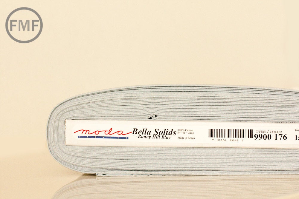 Bunny Hill Blue Bella Cotton Solid Fabric from Moda, 9900 176