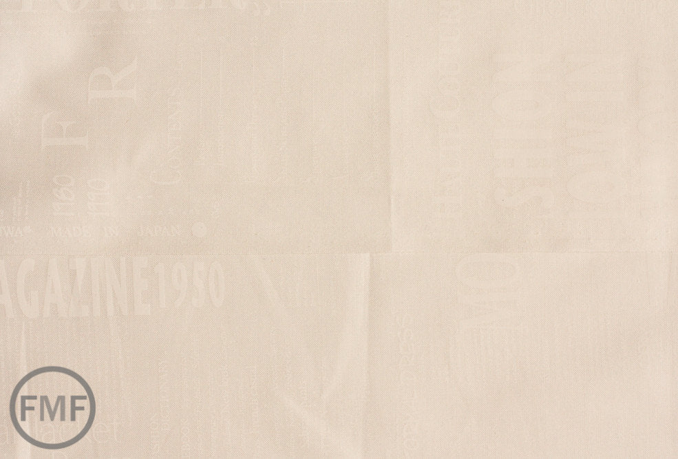 Suzuko Koseki Fashion Magazine Small Text in White, Yuwa Fabric, SZ816972E, 100% Cotton Japanese Fabric