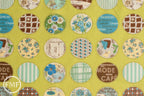 Suzuko Koseki Small Patchwork Circles in Lime, Yuwa Fabric, SZ816975D, 100% Cotton Japanese Fabric