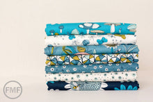 Load image into Gallery viewer, LAST PIECE Arcadia Wheely Daisy in Blue, Sarah Watson, 100% GOTS-Certified Organic Cotton, Cloud9 Fabrics, 120902
