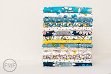 Load image into Gallery viewer, LAST PIECE Arcadia Wheely Daisy in Blue, Sarah Watson, 100% GOTS-Certified Organic Cotton, Cloud9 Fabrics, 120902
