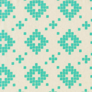 Mesa Tile in Turquoise, Alexia Abegg, Cotton+Steel, RJR Fabrics, 100% Unbleached Cotton Fabric, 4008-1