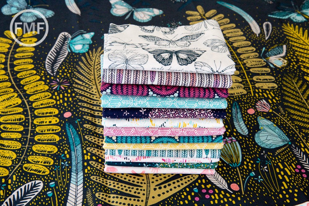 Biology Flora in Purple, Sarah Watson, 100% GOTS-Certified Organic Cotton, Cloud9 Fabrics, 125809