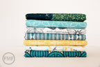 Biology Structure in Turquoise, Sarah Watson, 100% GOTS-Certified Organic Cotton, Cloud9 Fabrics, 126003
