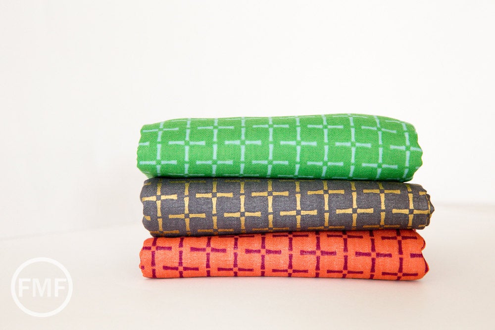 Charms Bamboo in Green, Ellen Baker for Kokka Fabrics, Double Gauze Cotton Fabric, JG-42100-102B