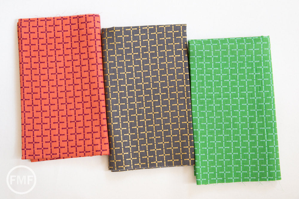 Charms Bamboo in Metallic Gold, Ellen Baker for Kokka Fabrics, Double Gauze Cotton Fabric, JG-42100-102C
