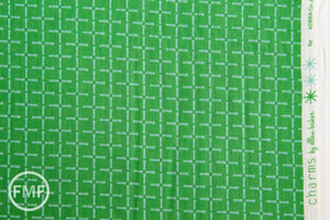 Charms Bamboo in Green, Ellen Baker for Kokka Fabrics, Double Gauze Cotton Fabric, JG-42100-102B