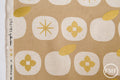 Charms Persimmons CANVAS in Gold Metallic, Ellen Baker for Kokka Fabrics, Cotton and Linen Canvas Fabric, JG-42200-200C