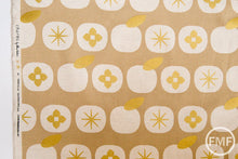 Load image into Gallery viewer, Charms Persimmons CANVAS in Gold Metallic, Ellen Baker for Kokka Fabrics, Cotton and Linen Canvas Fabric, JG-42200-200C
