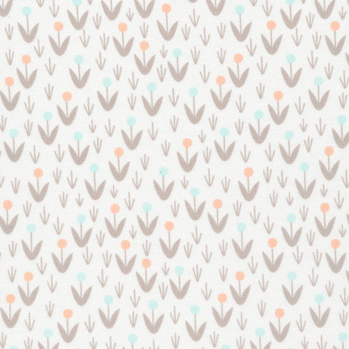 Morning Song Dotty Blooms in Ivory, Elizabeth Olwen, 100% GOTS-Certified Organic Cotton, Cloud9 Fabrics, 129700