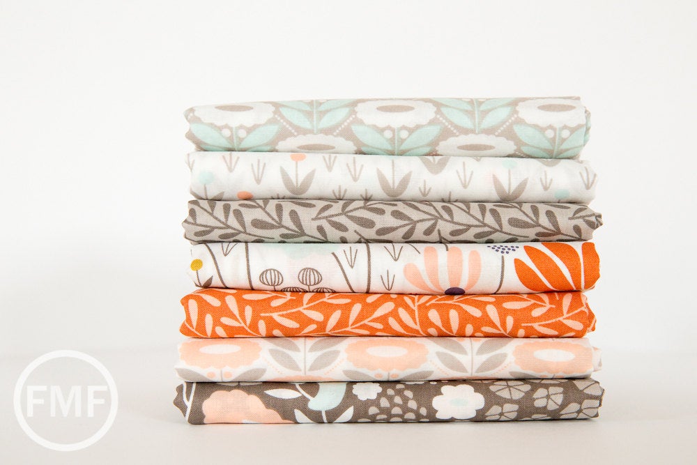 Morning Song Lazy Daisy in Turquoise, Elizabeth Olwen, 100% GOTS-Certified Organic Cotton, Cloud9 Fabrics, 130103