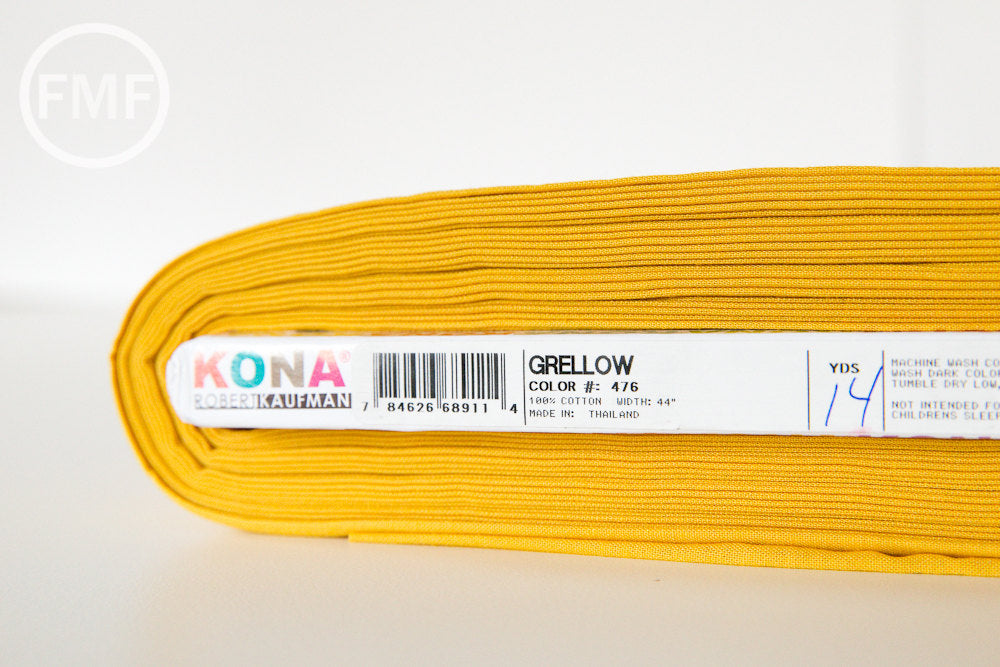 Grellow Kona Cotton Solid Fabric from Robert Kaufman, K001-476