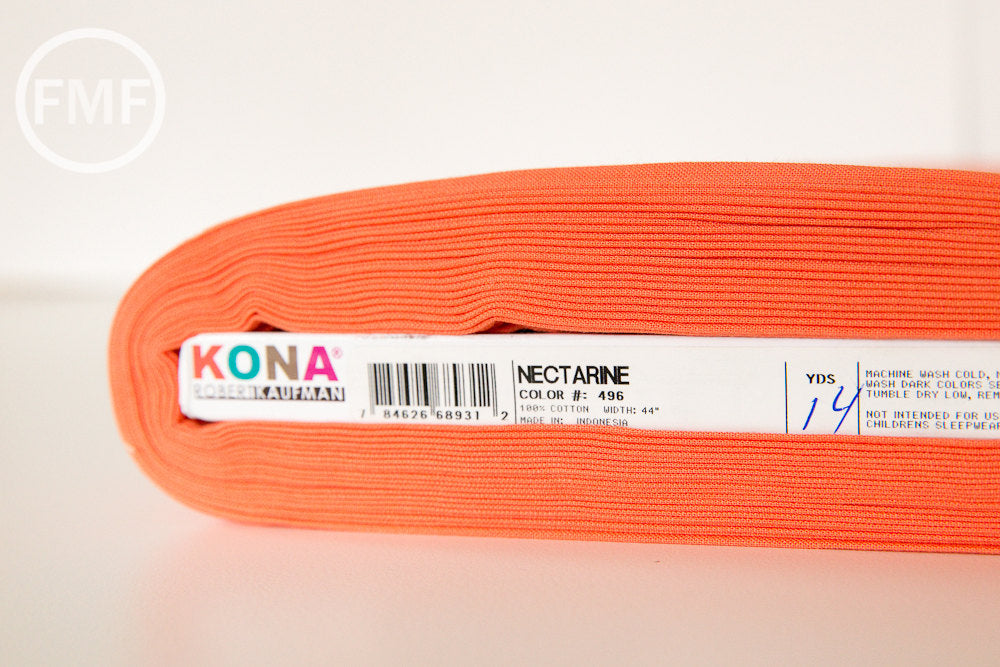 Nectarine Kona Cotton Solid Fabric from Robert Kaufman, K001-496