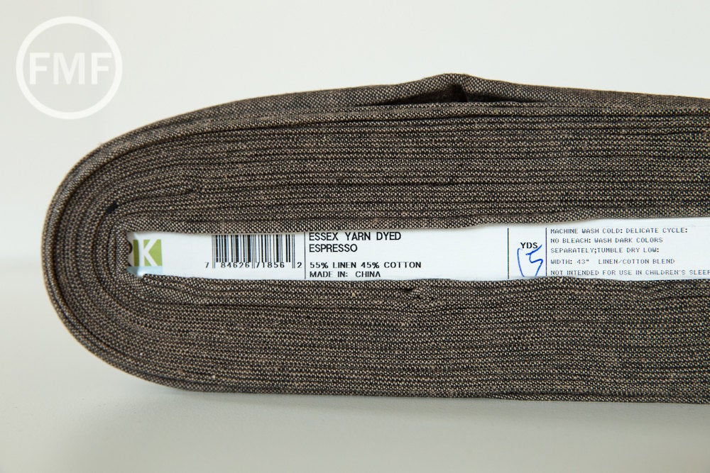 ESPRESSO Yarn Dyed Essex, Linen and Cotton Blend Fabric from Robert Kaufman, E064-1136