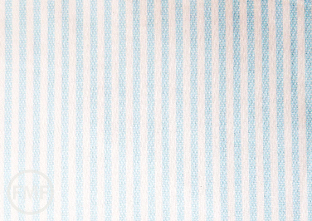 Animal ABCs Dotty Stripes in Baby Blue, Alyssa Thomas, Penguin and Fish, 100% Organic Cotton, Clothworks, Y-1690-29