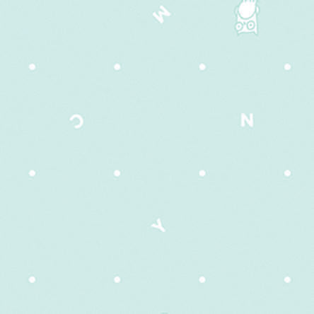 Animal ABCs Scattered Alphabet in Baby Blue, Alyssa Thomas, Penguin and Fish, 100% Organic Cotton, Clothworks, Y-1693-29
