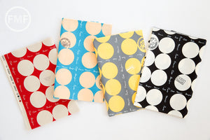 Suzuko Koseki French Small Dot in Grey and Yellow, Yuwa Fabric, 100% Cotton Japanese Fabric
